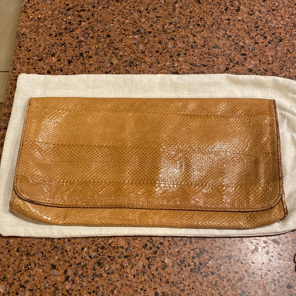 Beirn Camel Python Clutch - image 1